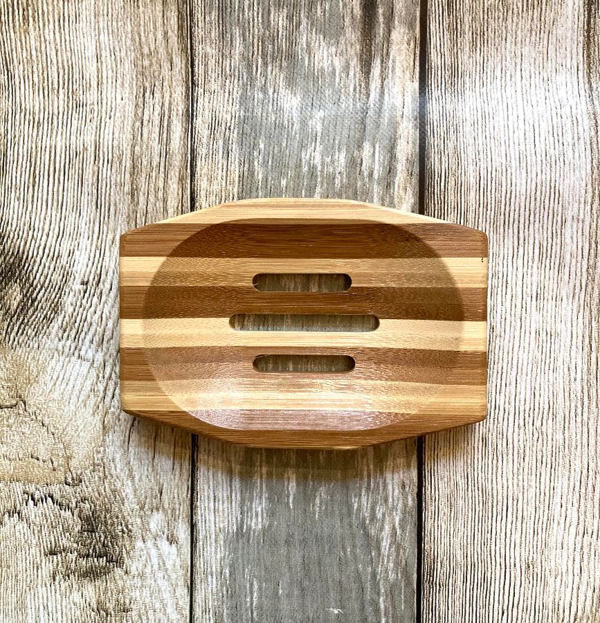 Striped Bamboo Soap Dish